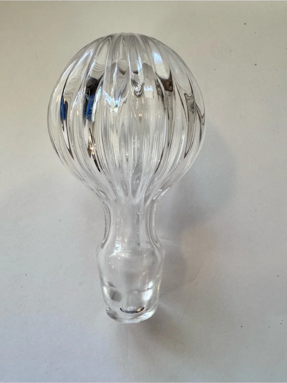 Crystal Decanter with Faceted‎ Glass Stopper and S Monogram- Elegant Home Decor
